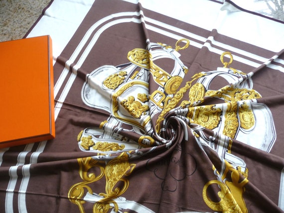 Free Shipping Authentic Vintage Hermes Silk Scarf… - image 1