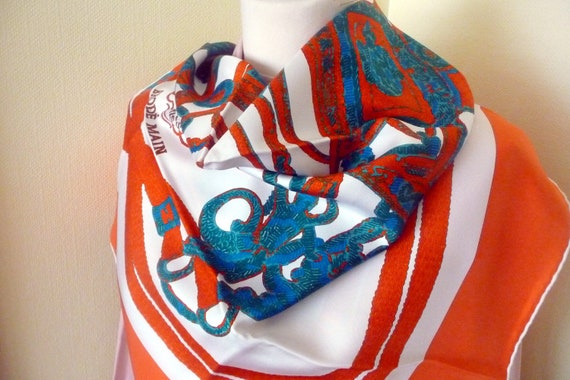 Free Shipping Authentic Vintage Hermes Silk Scarf… - image 3