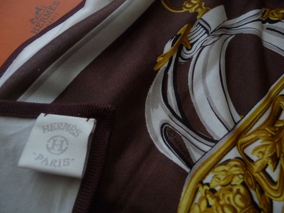 Free Shipping Authentic Vintage Hermes Silk Scarf… - image 9