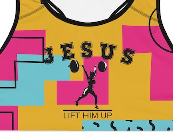 Jesus Inspired Sports Bra, Women's Exercise Apparel, Workout Clothes for Women, Christian Clothing