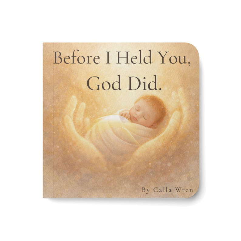 Christian Baby Board Book Gift, Baptism Keepsake for Newborn, Faith Nursery Book, Dedication Present for Parents, Before I Held You, God Did image 1