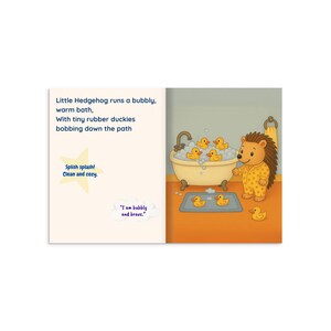 Hardcover Kid's Bedtime Storybook with Personalized "This Book Belongs To Page" and Bonus Coloring Page - Cuddlepuff Friends in Pajamas image 5