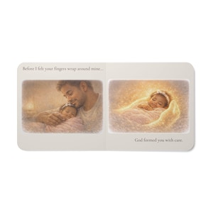 Christian Baby Board Book Gift, Baptism Keepsake for Newborn, Faith Nursery Book, Dedication Present for Parents, Before I Held You, God Did image 4
