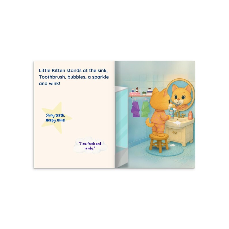Hardcover Kid's Bedtime Storybook with Personalized "This Book Belongs To Page" and Bonus Coloring Page - Cuddlepuff Friends in Pajamas image 4