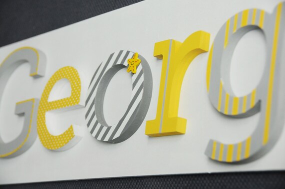 Nameboard Hand Painted And Decorated Wooden Letters For Etsy
