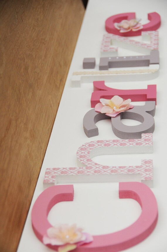 Wooden Letter Name Hand Painted Decorated Wooden Letters Etsy