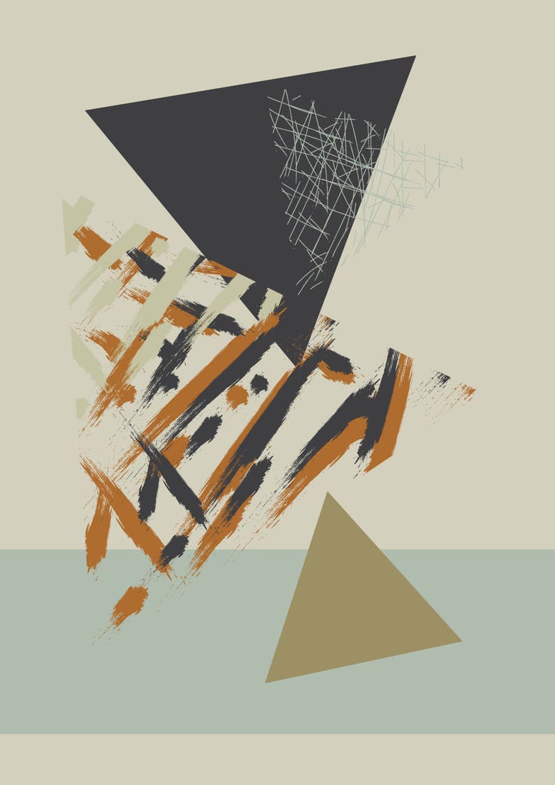 Print Set Set of 2 Modern Wall Art Prints Mid Century Art | Etsy