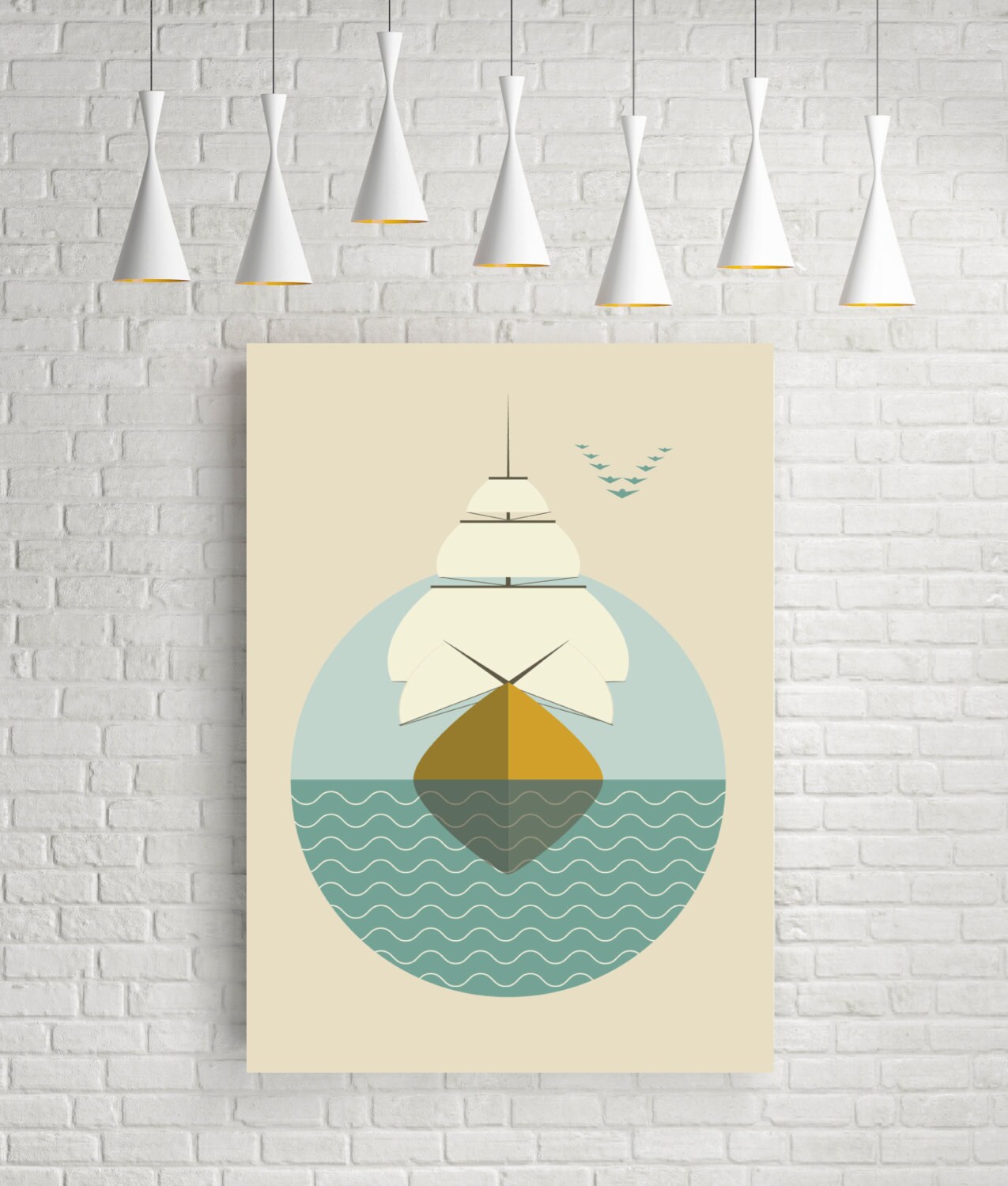 Sailboat nautical prints ship print nautical wall art Etsy