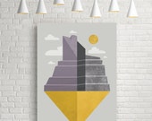 Art prints, illustration art, geometric print, wall art prints, illustration, poster, retro art print, illustration print, Grand Canyon, art