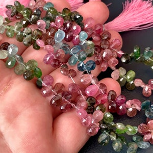 Incredible Watermelon tourmaline faceted briolettes!!Sold per strand. SKU 00814