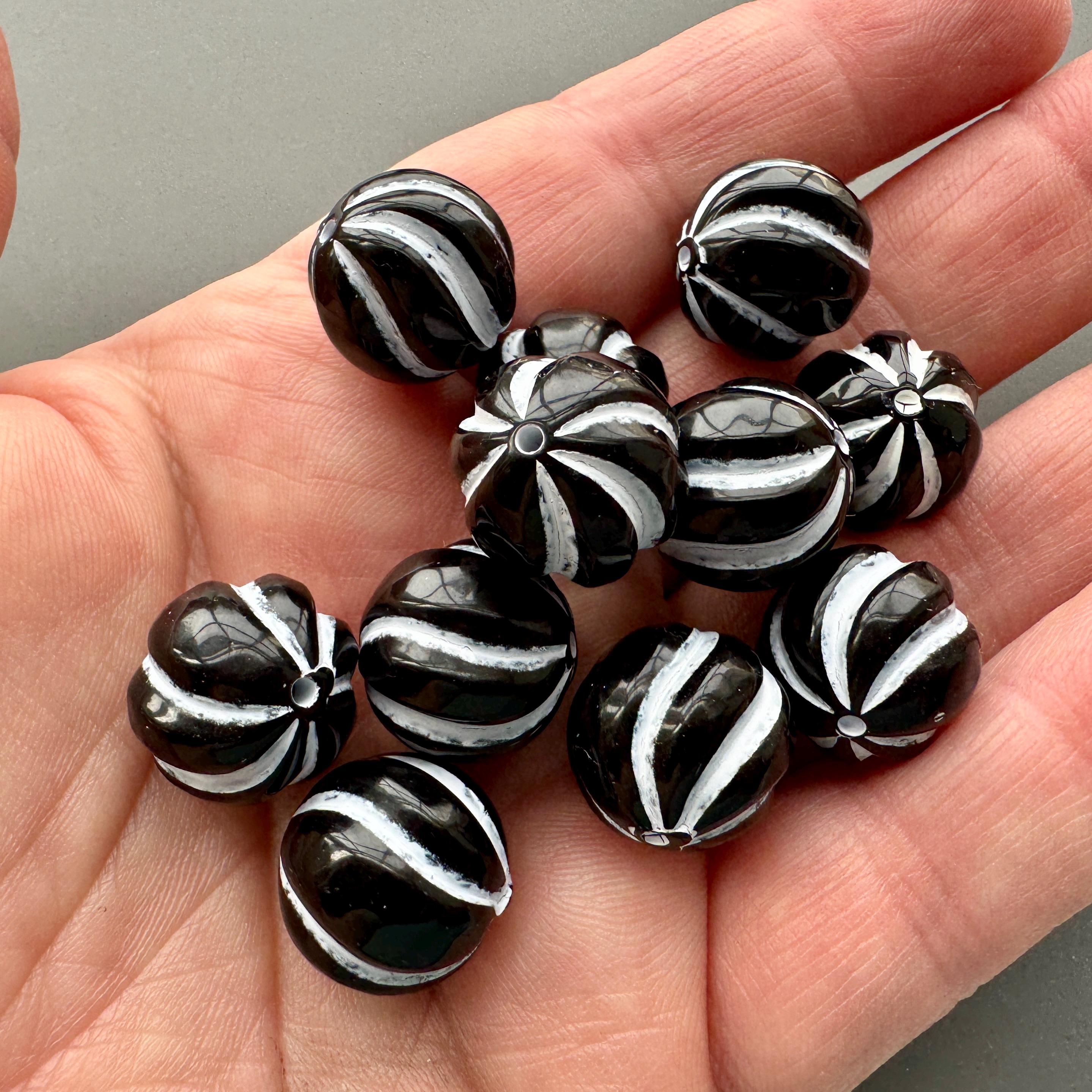 Resin Ridges West German Black Resin With White Swirls/ridges. From a Famous NYC ...
