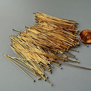 Gorgeous shine on these gold plated brass headpins. 21 gauge. imagem 7