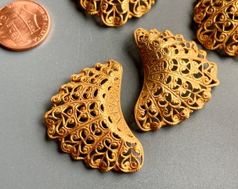 Incredible vintage custom gold plated brass filigree!!! From a late famous designer&#39;s collection! Sold per piece. SKU 06102