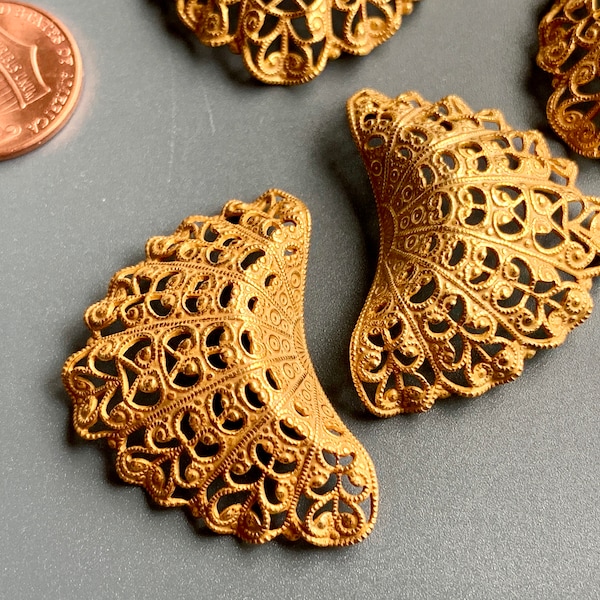 Incredible vintage custom gold plated brass filigree!!! From a late famous designer's collection!