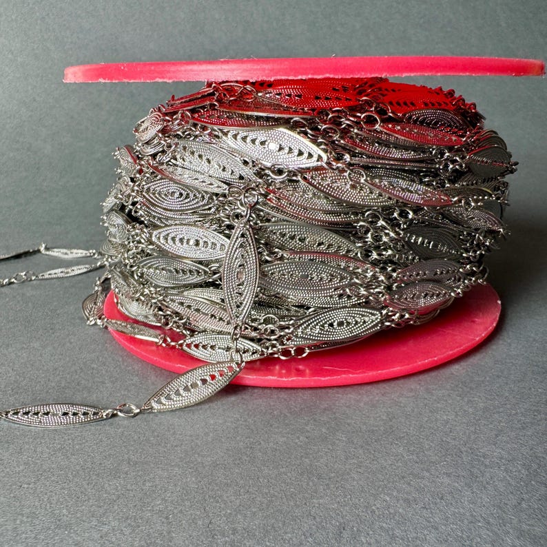 Shiny Rhodium Plated Filigree Chain! Sold per YARD. SKU Chain630 - Etsy