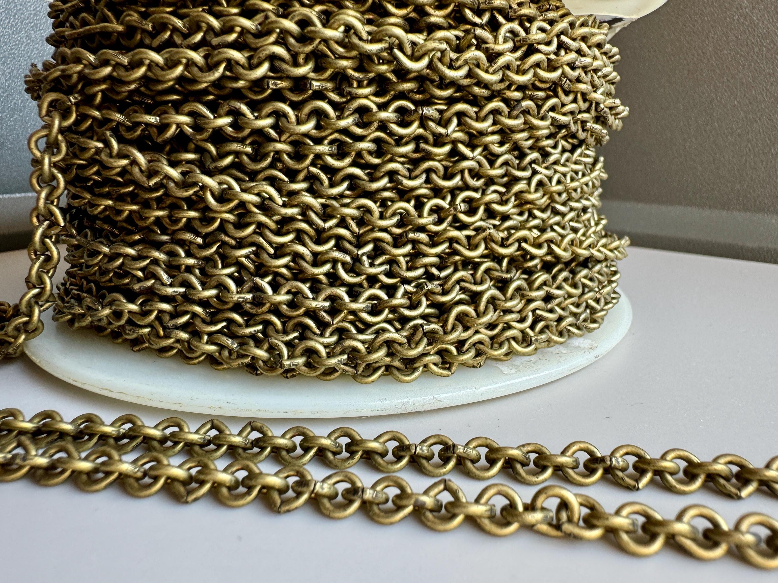 Fancy Brass Ox Plated Steel Vintage Chain! Sold per YARD. SKU