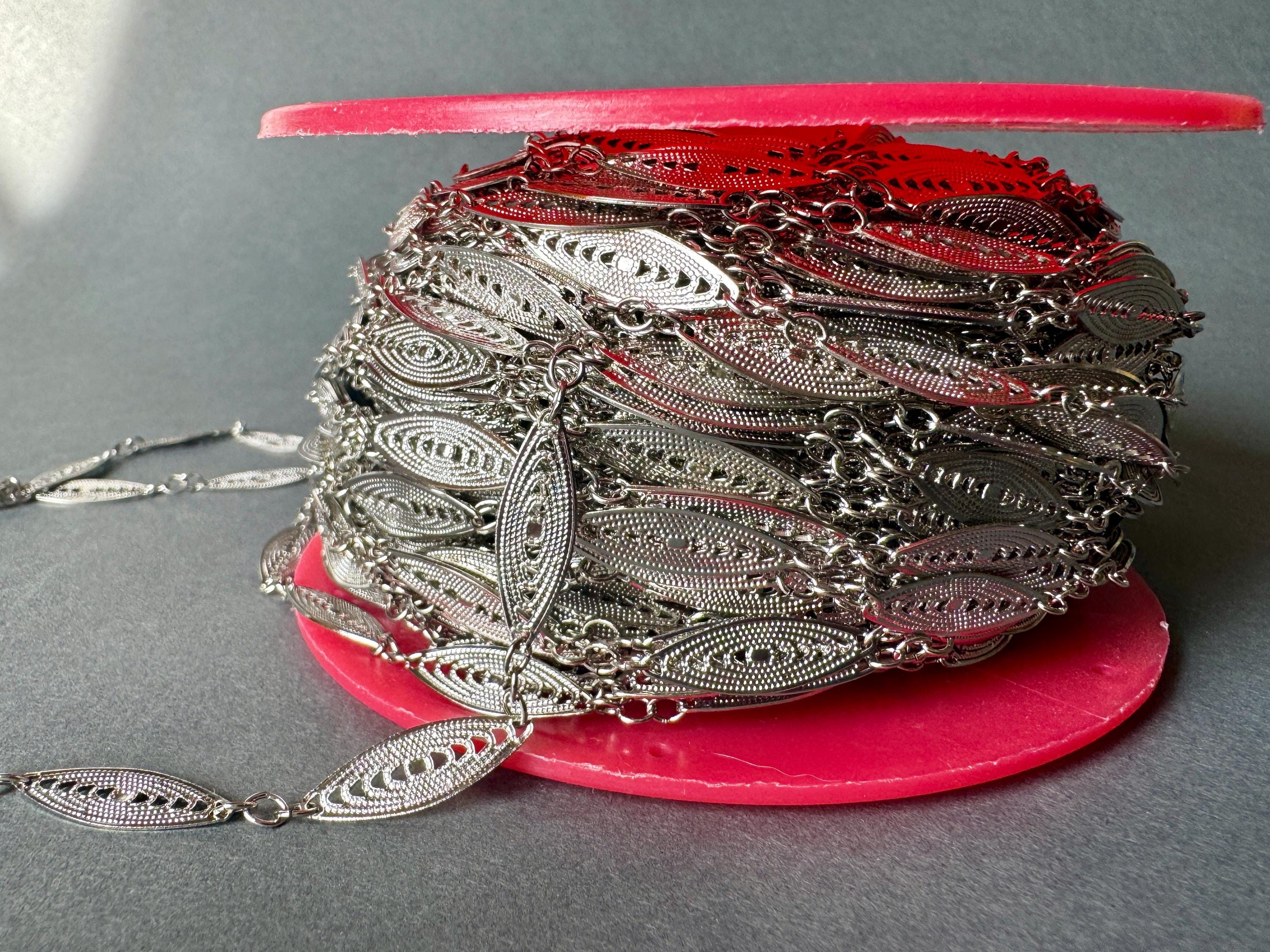 Shiny Rhodium Plated Filigree Chain! Sold per YARD. SKU Chain630 - Etsy
