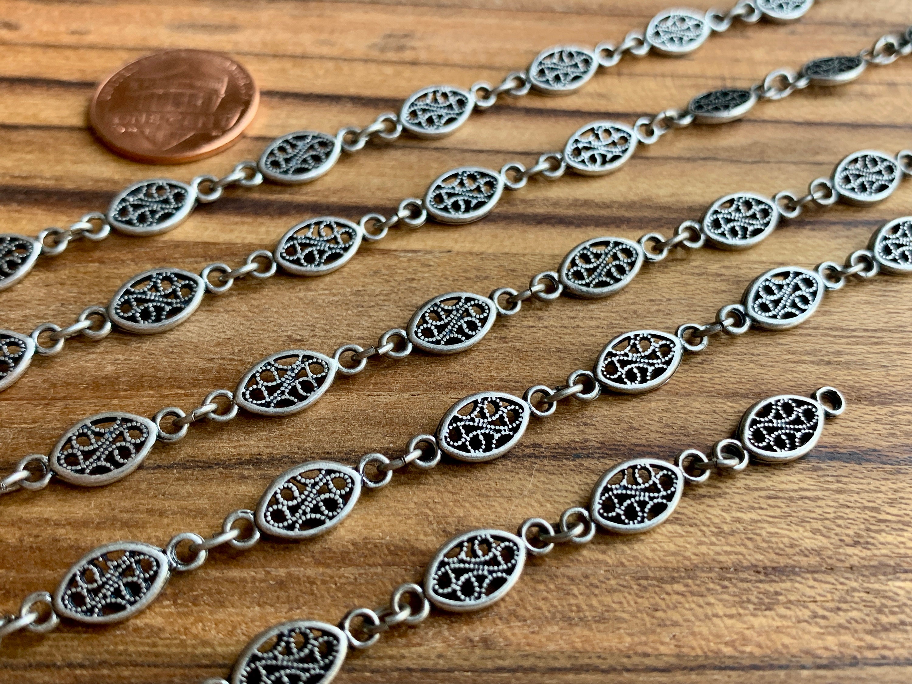 Filogram Chain Beautiful Oval Filigree Motif Chain! Sold per One Yard Piece. SKU ...