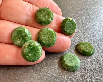 Incredible Diamond Cut Swarovski Genuine Jade Cabochons