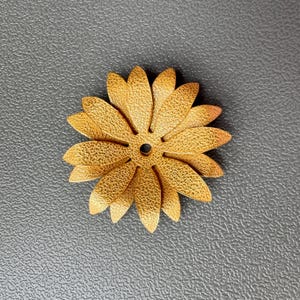 Lovely and large vintage custom gold plated brass flower components. Textured & center hole for ease of use. Sold per two pieces. SKU 10101