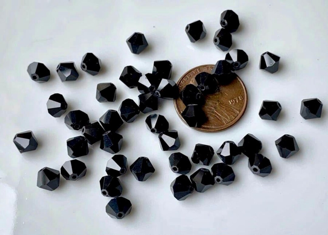 美しい漆黒のクリスタルビーズ！12個入り。商品番号：06721 - Etsy 日本