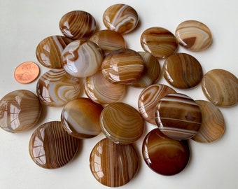 Beautiful natural Brown striped agate focal sized beads!!