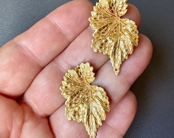 Gorgeous gilt overload!! Custom gold plated Haskell brass leaf components! Even better in person. Sold per pair. SKU 06109