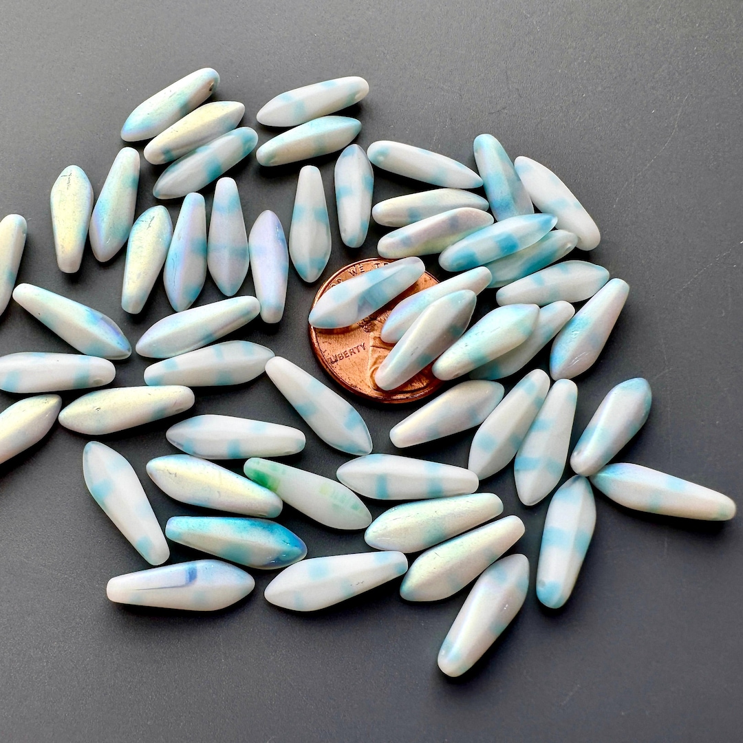 Unusual Czech Glass Daggers. Winter White--opaque in Some Areas and ...