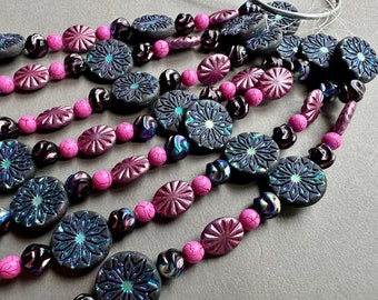 Gorgeous new Czech pressed glass strands!! Sold per strand. SKU 14808