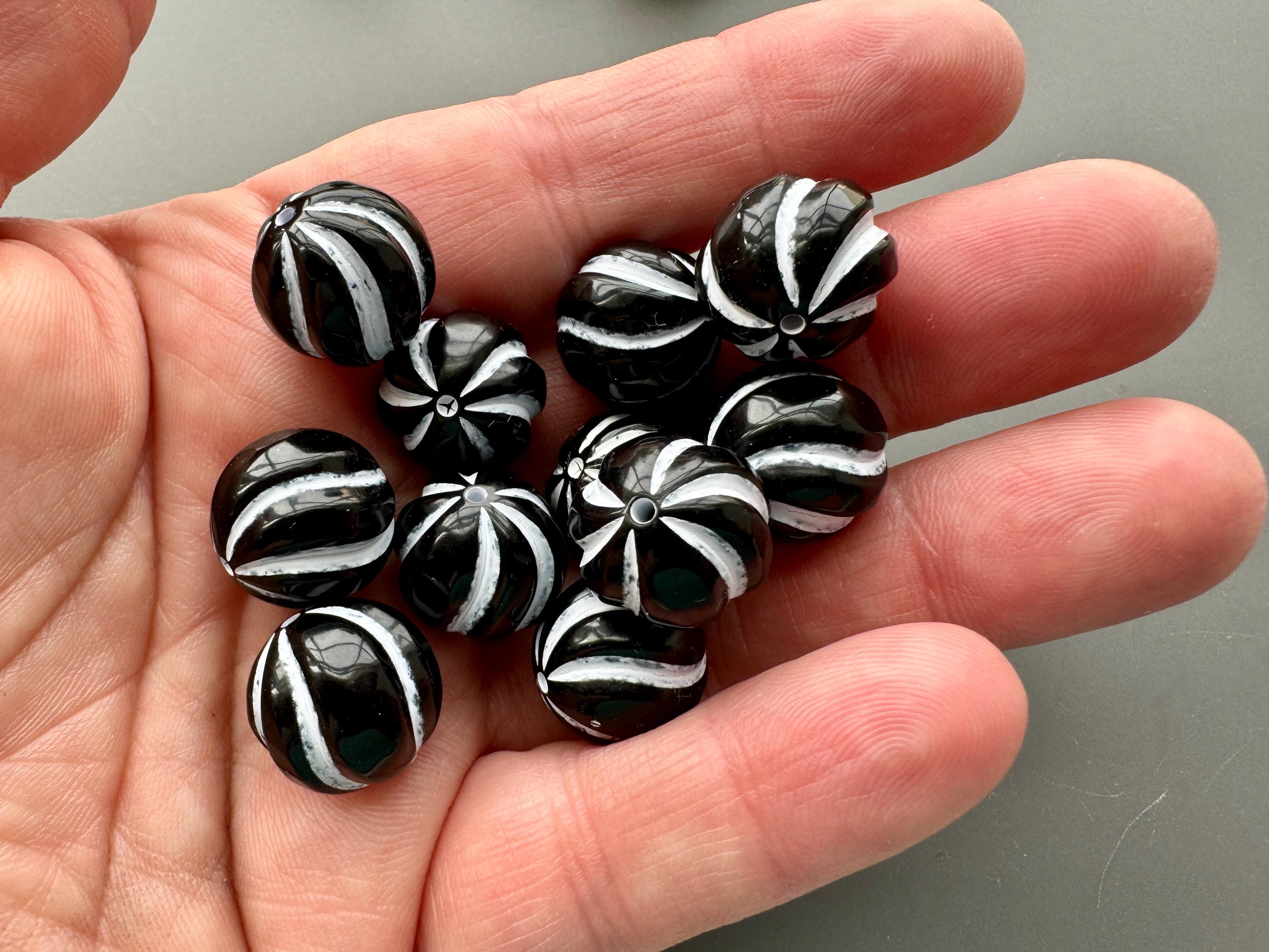 Resin Ridges West German Black Resin With White Swirls/ridges. From a Famous NYC ...