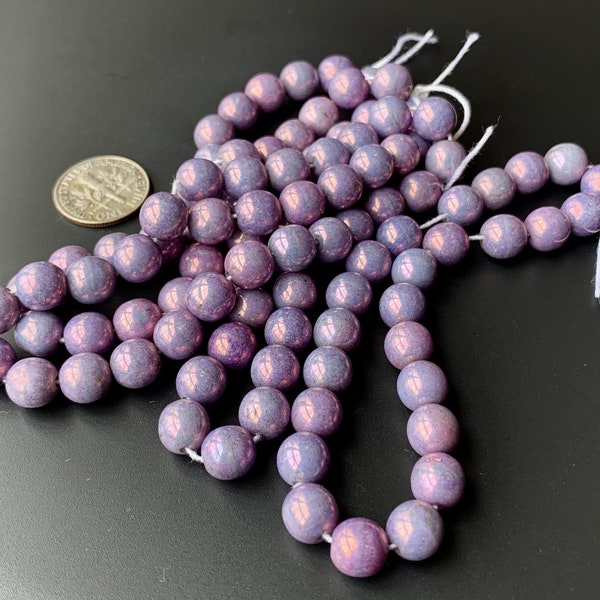 Incroyables pièces rondes contemporaines en verre pressé tchèque (druks). LUMI violet !!!
