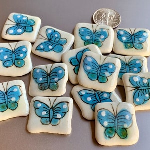 WUNDERSCHÖNE handbemalte vintage Keramikcabochons! Jeder ist ein Kunstwerk!