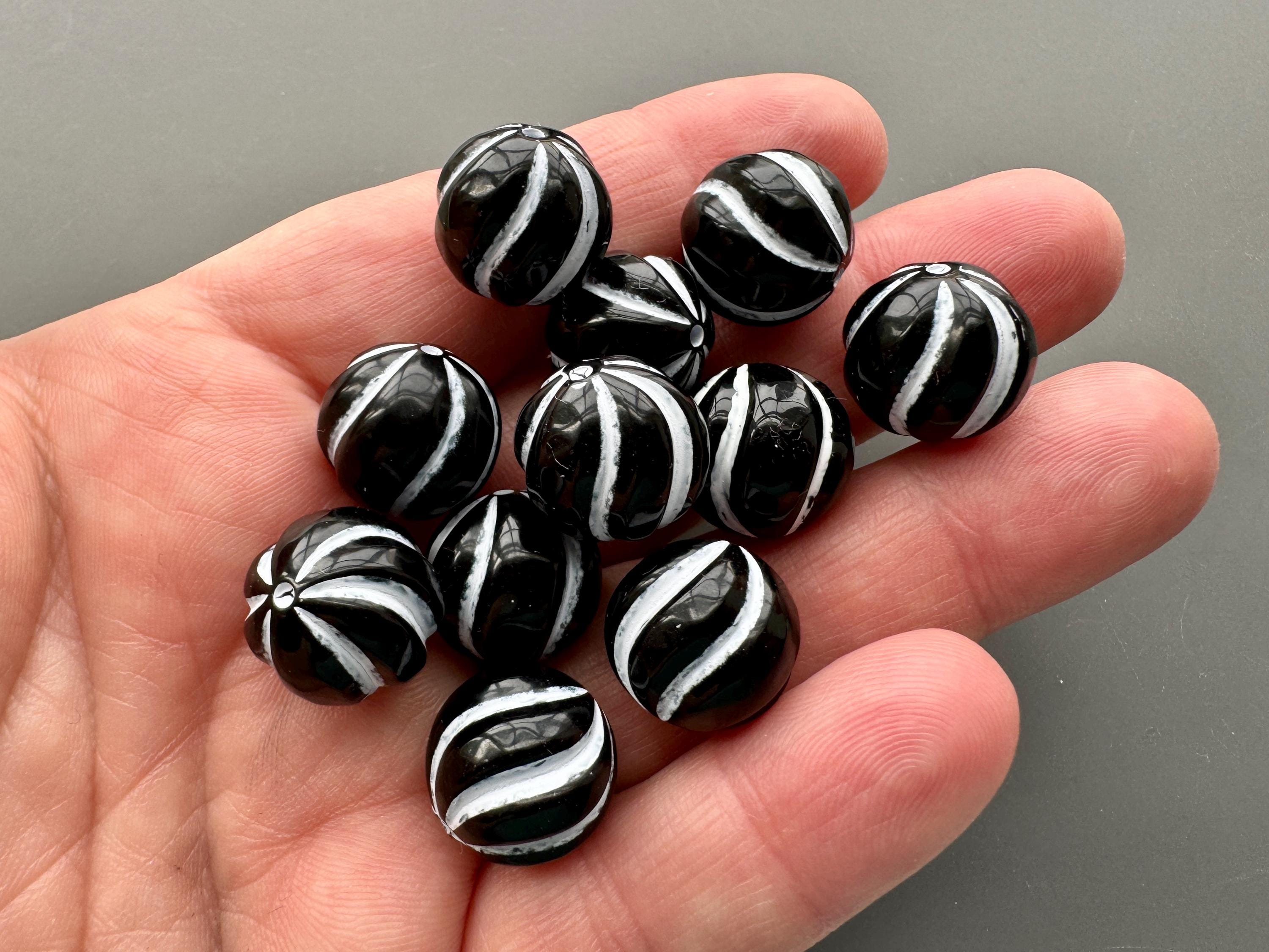 Resin Ridges West German Black Resin With White Swirls/ridges. From a Famous NYC ...