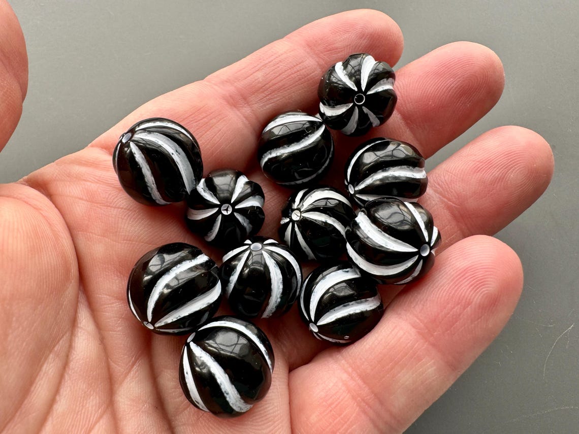 Resin Ridges West German Black Resin With White Swirls/ridges. From a Famous NYC ...