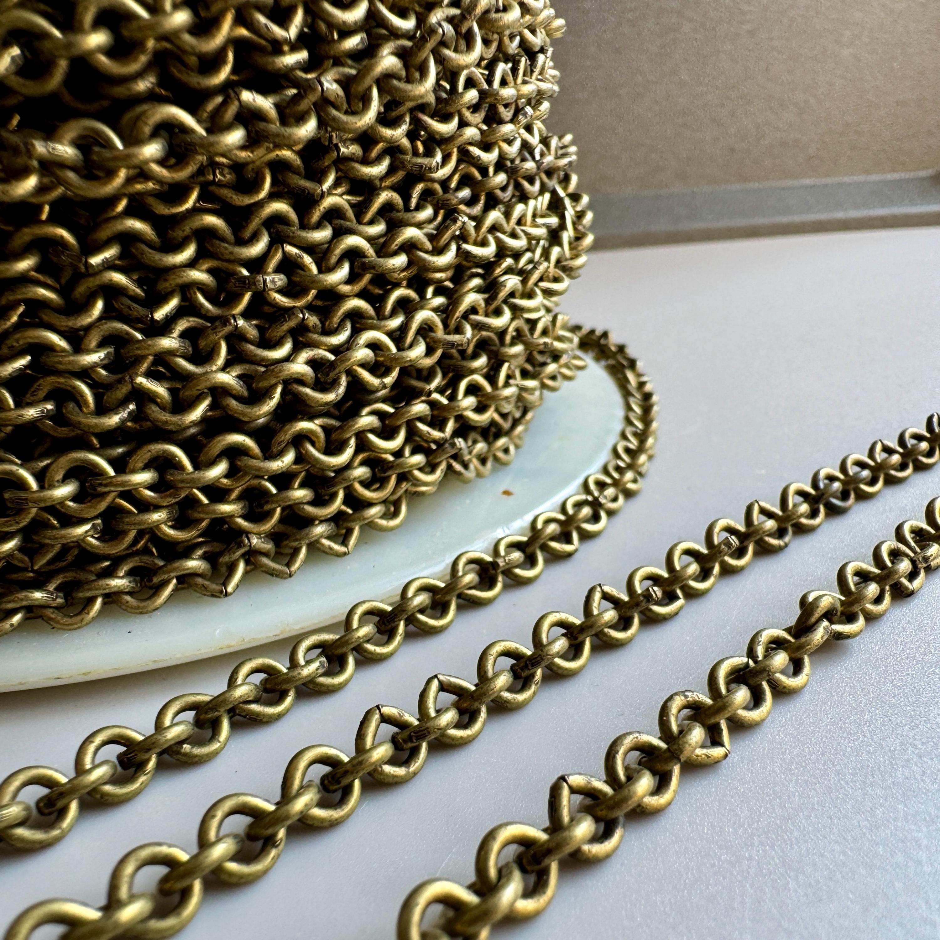 Fancy Brass Ox Plated Steel Vintage Chain! Sold per YARD