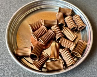Unique beads from the Haskell buyout! These remind me so much of a pasta shape called rigatoni! Sold per lot of six beads. SKU 14401