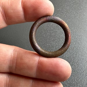 Large and fantastic vintage cocoa brown/manganese red/dirty copper penny finished brass ring components!! Sold per pair. SKU 13906
