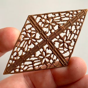 Very unusual and ornate vintage brass filigree!!