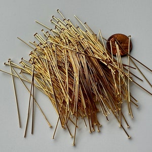 Gorgeous shine on these gold plated brass headpins. 21 gauge. imagem 4