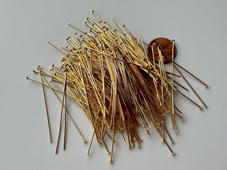 Gorgeous shine on these gold plated brass headpins. 21 gauge. image 4