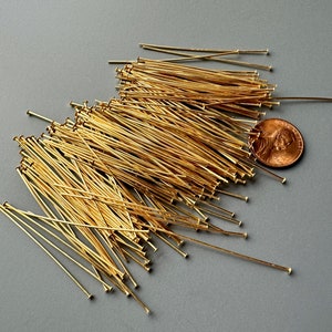 Gorgeous shine on these gold plated brass headpins. 21 gauge. imagem 8