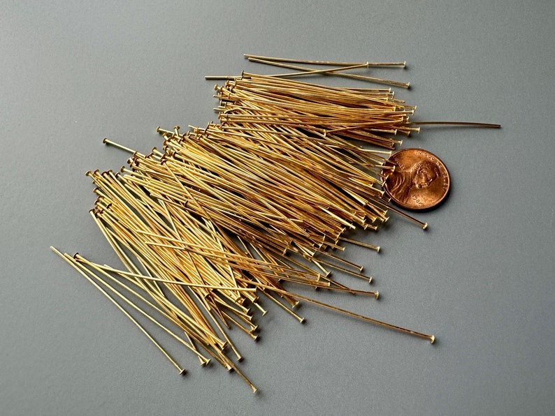 Gorgeous shine on these gold plated brass headpins. 21 gauge. image 8