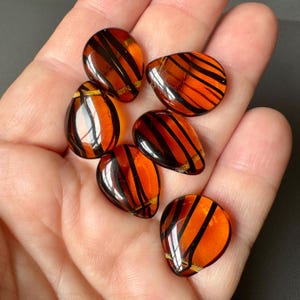 STUNNING extra large pressed Czech glass drops! Sold per lot of six beads. SKU 08715