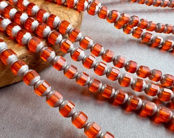 Lovely Czech pressed glass beads! 6mm faceted cathedral cut. Sold per strand. SKU 17008