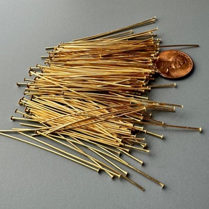 Gorgeous shine on these gold plated brass headpins. 21 gauge. imagem 10