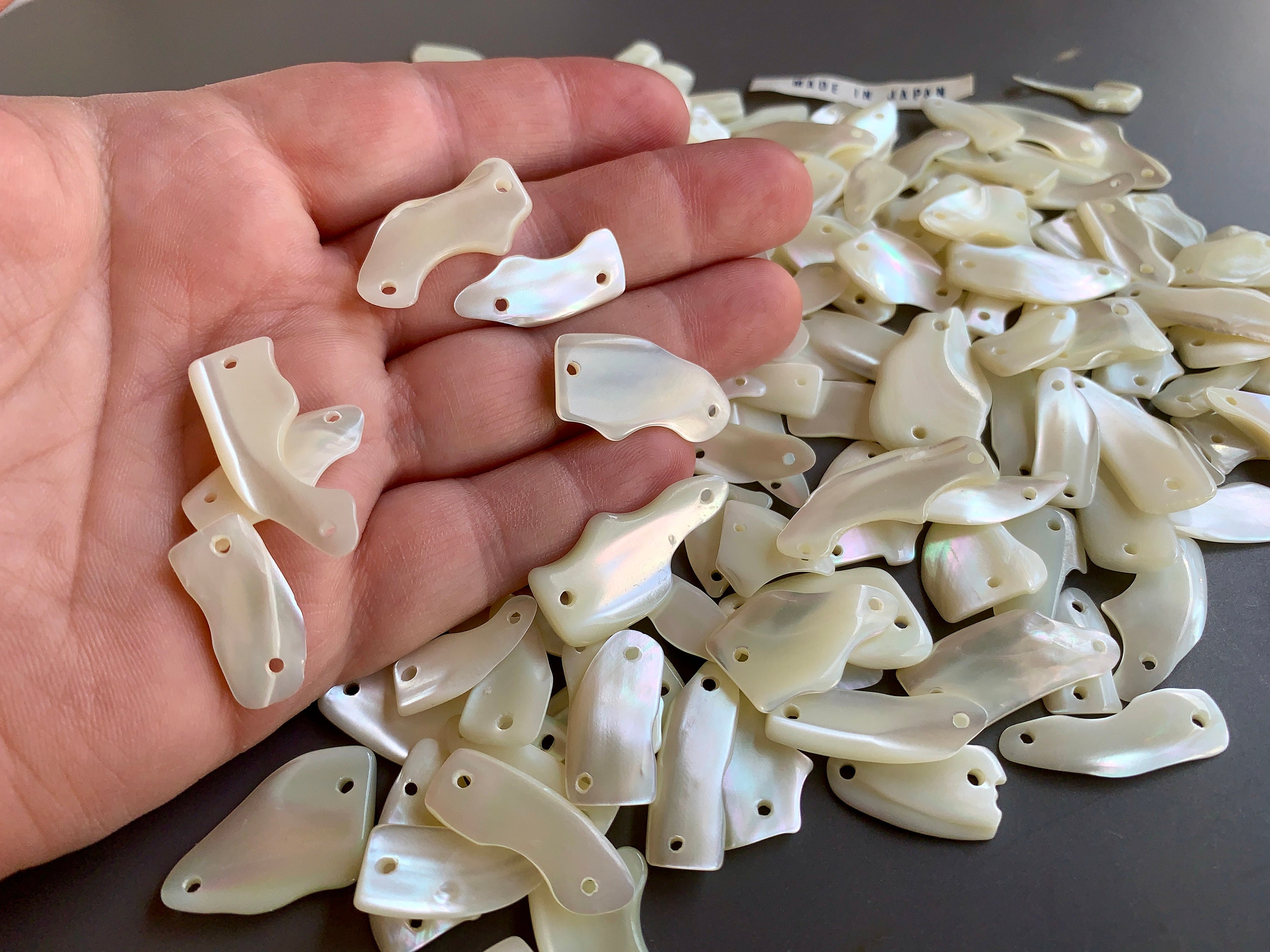 Incredible Vintage Japanese Two Holed Mother of Pearl