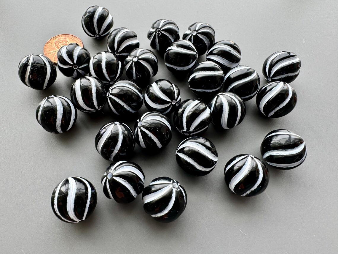 Resin Ridges West German Black Resin With White Swirls/ridges. From a Famous NYC ...