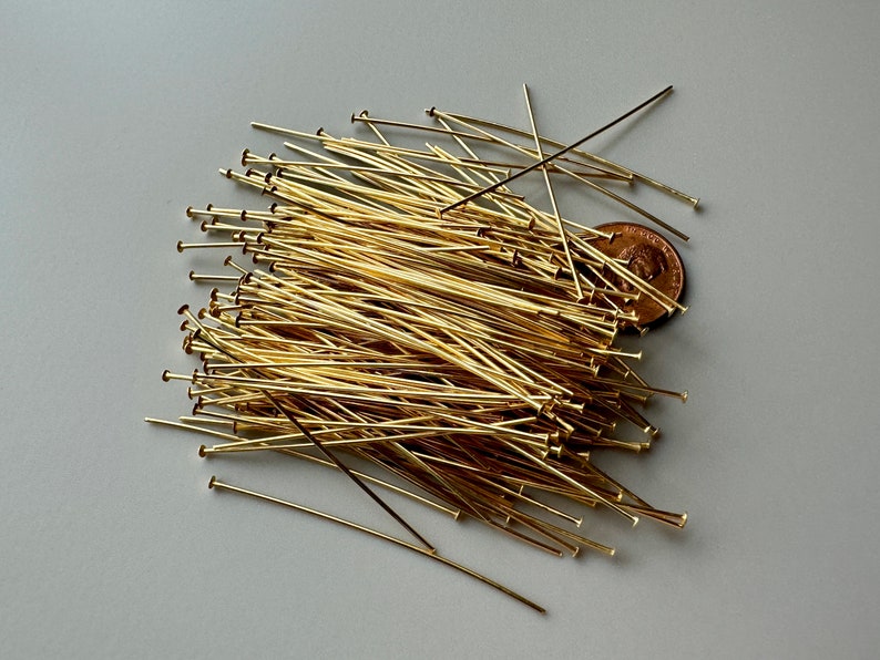 Gorgeous shine on these gold plated brass headpins. 21 gauge. image 6