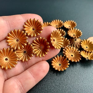 Another incredible component from the Haskell buyout! Vintage copper penny plated brass fluted &#39;cups&#39;! Sold per four pieces.  SKU 14204