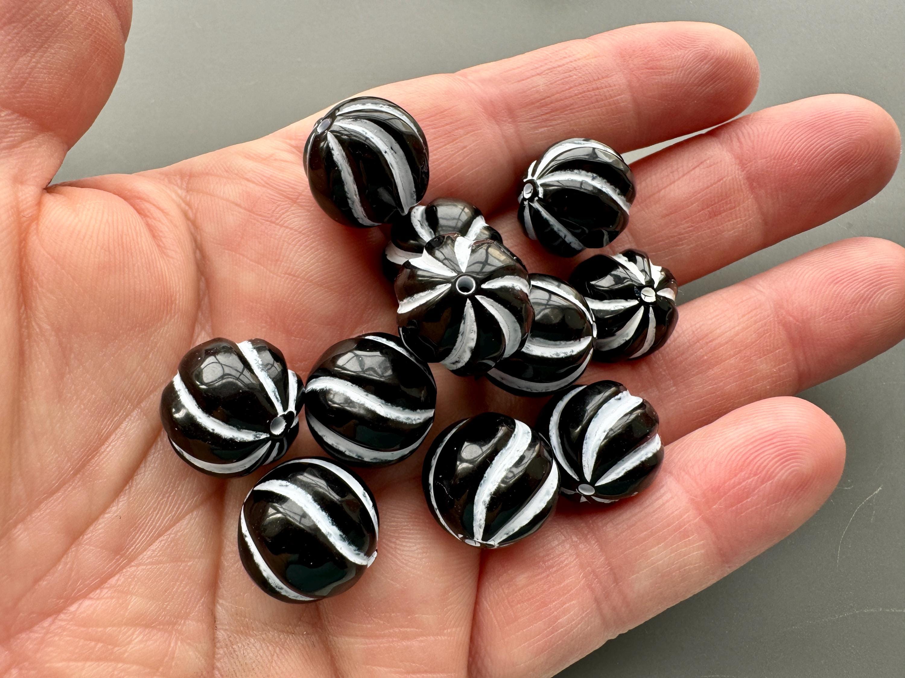 Resin Ridges West German Black Resin With White Swirls/ridges. From a Famous NYC ...